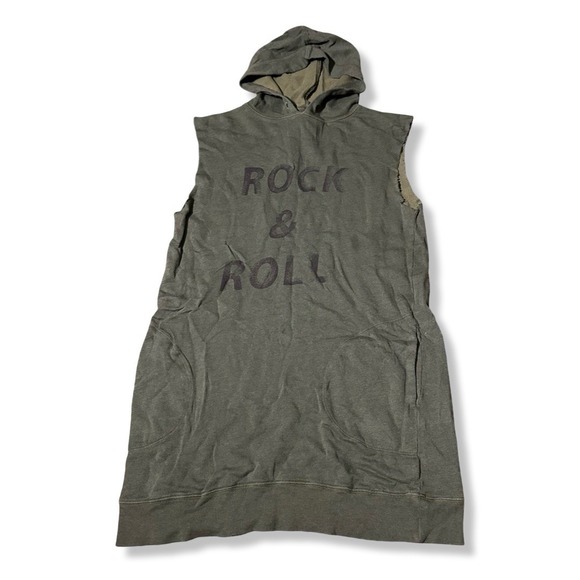 Zadig & Voltaire Dresses & Skirts - Zadig & Voltaire Women's Rock & Roll Cutoff Sleeve Hood Sweatshirt Dress Sz S